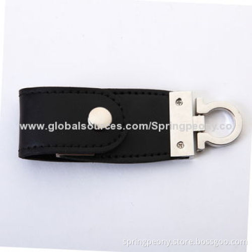 Black, small, leather USB driver as gifts